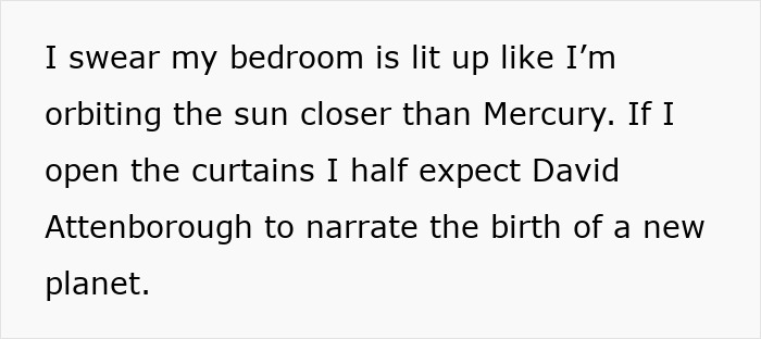 Bright bedroom illuminated by actual sun installed by neighbours, creating a warm and natural lighting effect indoors. Bright bedroom illuminated by actual sun installed by neighbours, creating a warm and natural lighting effect indoors.