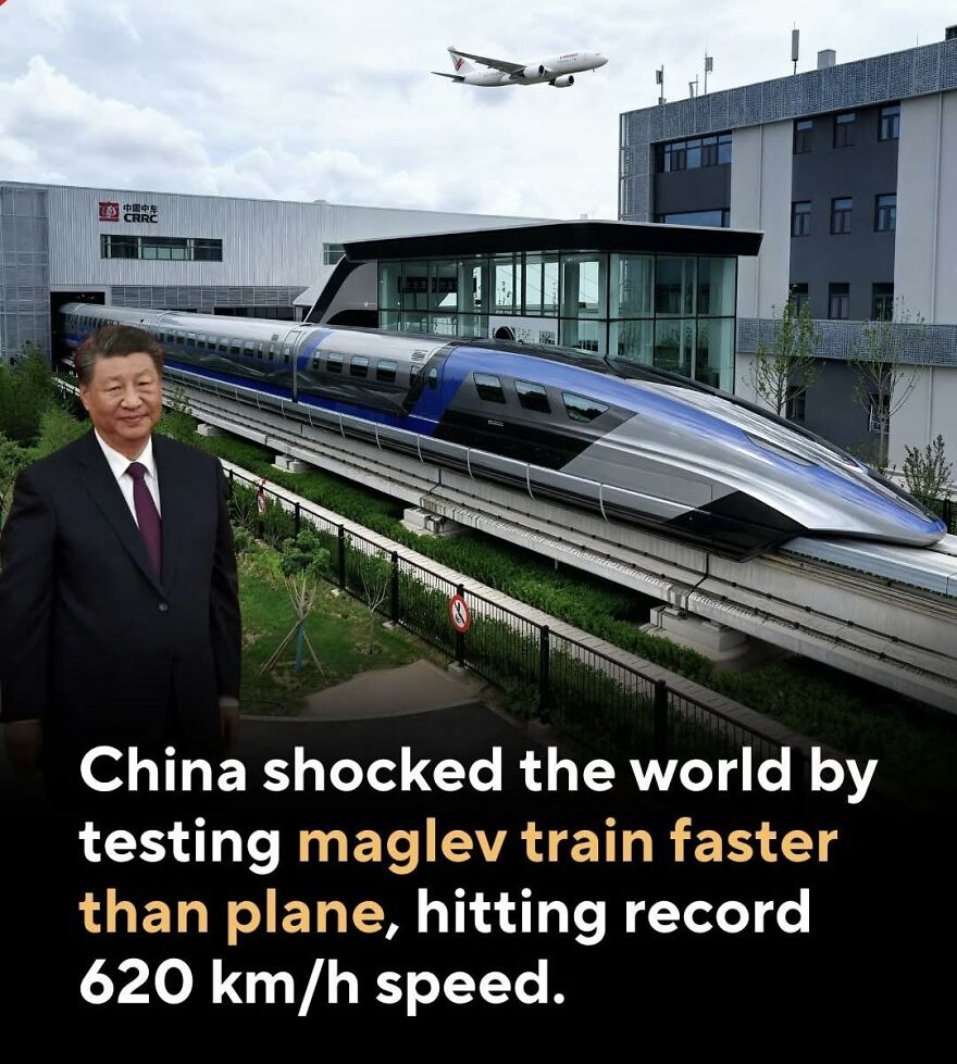 China testing maglev train faster than plane at record speed of 620 km/h, a fascinating learning fact for curious minds.