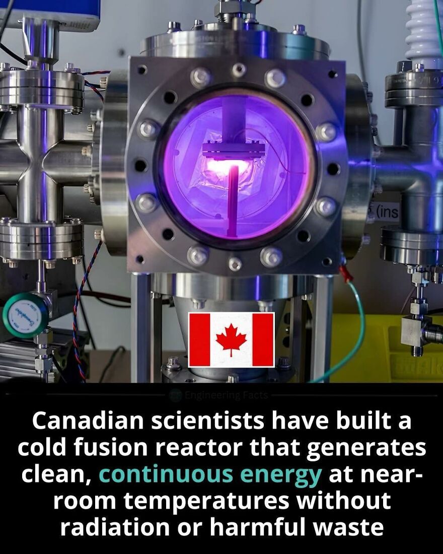 Cold fusion reactor by Canadian scientists generating continuous energy safely near room temperature.
