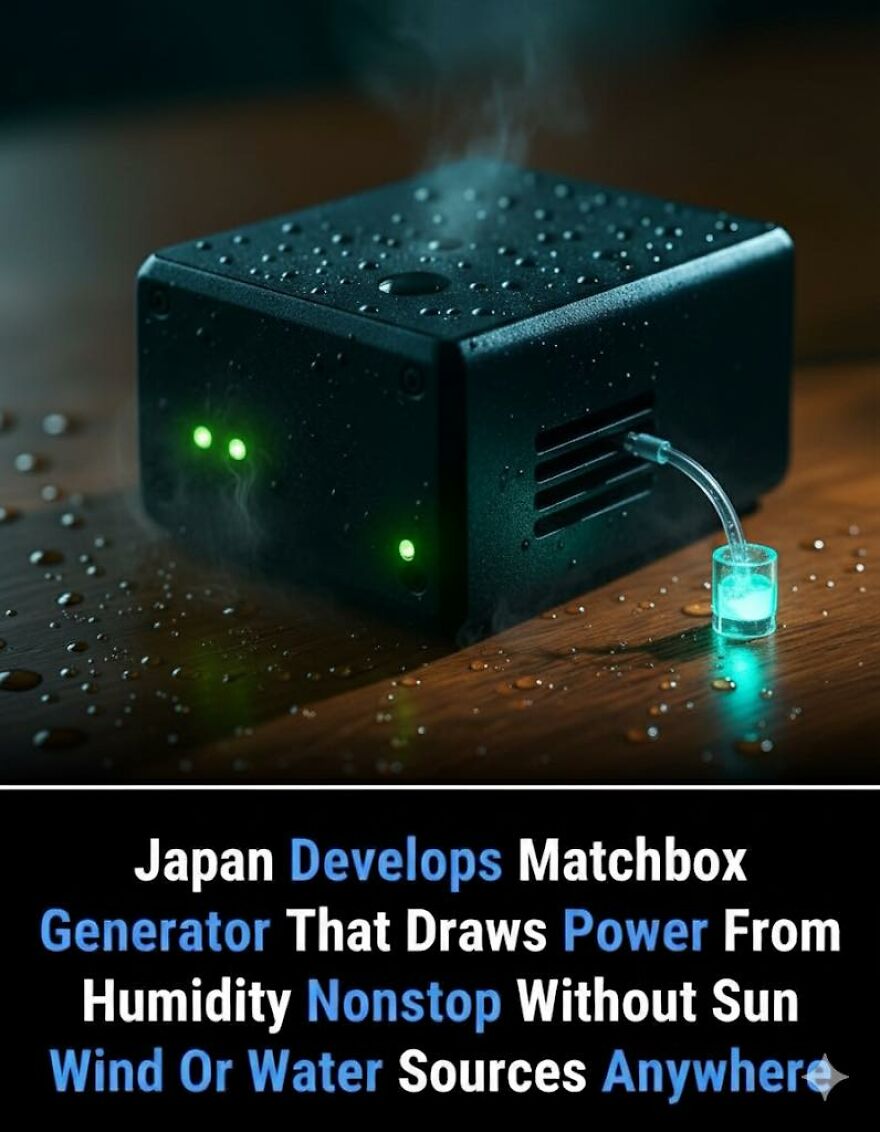 Compact black matchbox generator emitting steam, showcasing innovative power technology for learning about new facts.