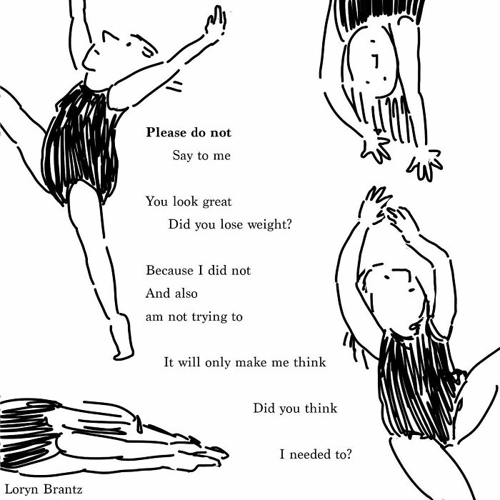 Illustration of a woman in various poses with a poem reflecting on parenting joys and challenges by Loryn Brantz.
