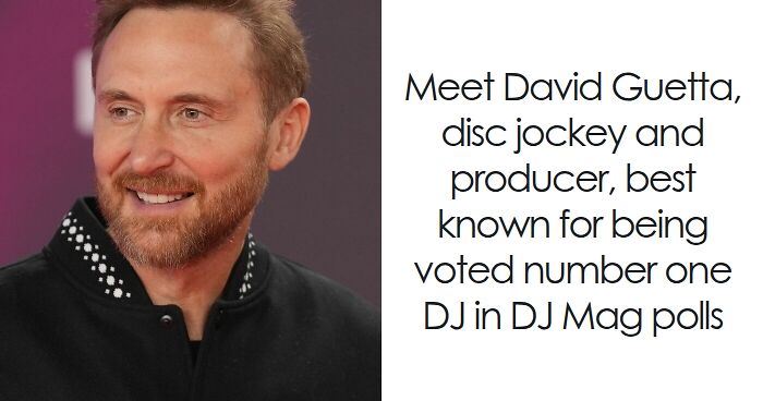 David Guetta smiling, wearing a black jacket, recognized as a top disc jockey and music producer.