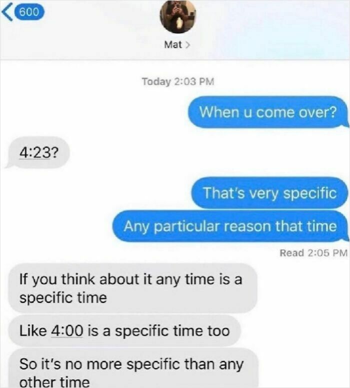 Text message exchange showing a person responding unhinged with literal interpretation while doing exactly what was asked.