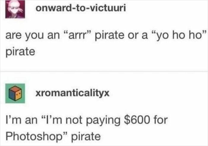 Alt text: Humorous social media exchange showing unhinged people doing exactly what they were asked to do in a sarcastic pirate joke.