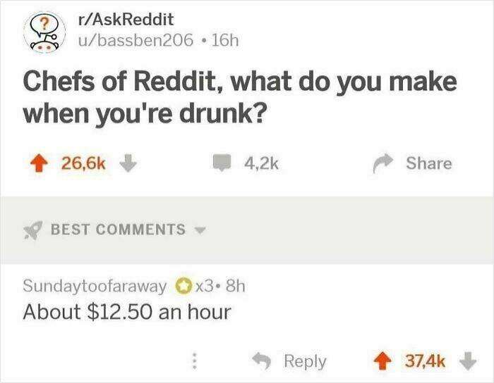 Reddit post showing a humorous comment as an example of unhinged pics of people doing exactly what they were asked to do.