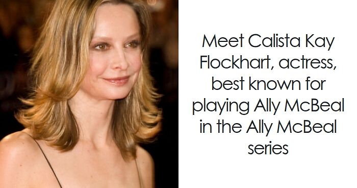Calista Flockhart smiling at an event, known for her acting career and role in the Ally McBeal series.