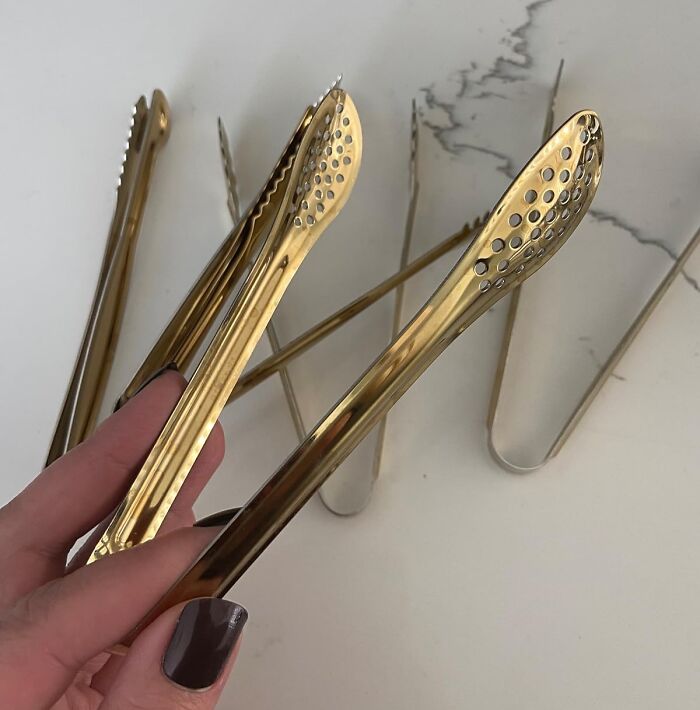  Your Green Bean Casserole Is About To Get The Royal Treatment It Deserves With These Gold Plated Serving Tongs 