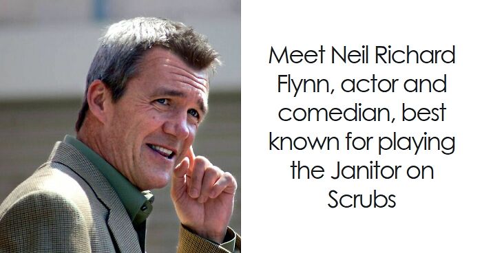 Neil Flynn smiling outdoors, wearing a plaid jacket and green shirt, known for his acting career and comedy roles.