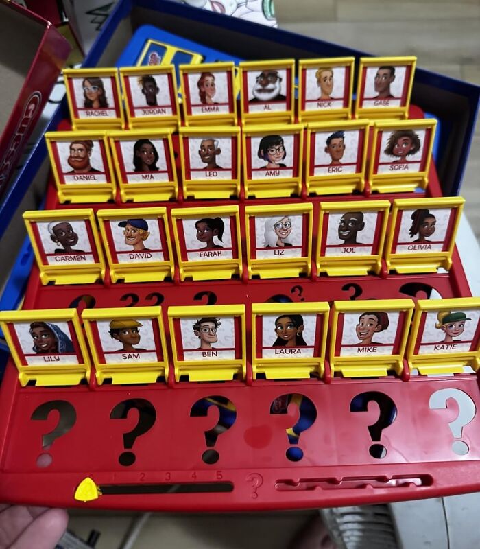 Guess Who game with character cards displayed, a fun Black Friday wishlist deal for family game night.