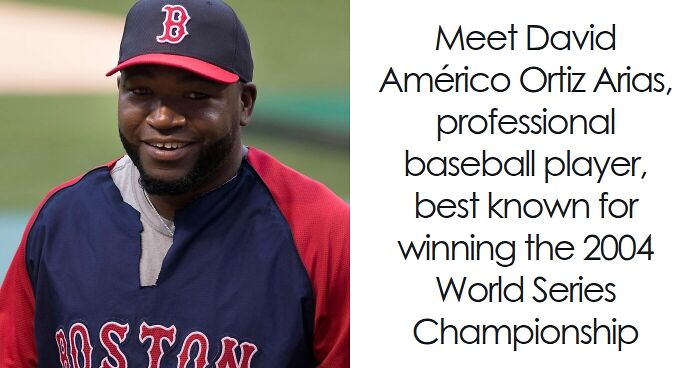 David Ortiz smiling in Boston Red Sox uniform, known for his bio and career highlights in baseball.