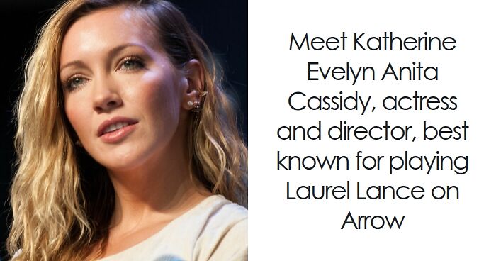Katie Cassidy portrait with natural makeup, highlighting her bio and career highlights in acting and directing.