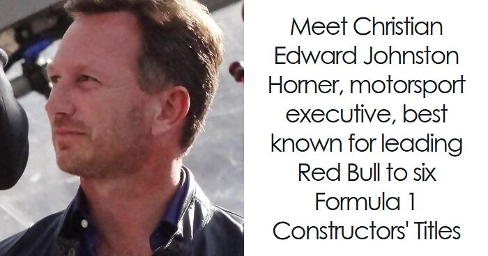 Christian Horner wearing a jacket, pictured outdoors, known for his motorsport executive career in Formula 1.