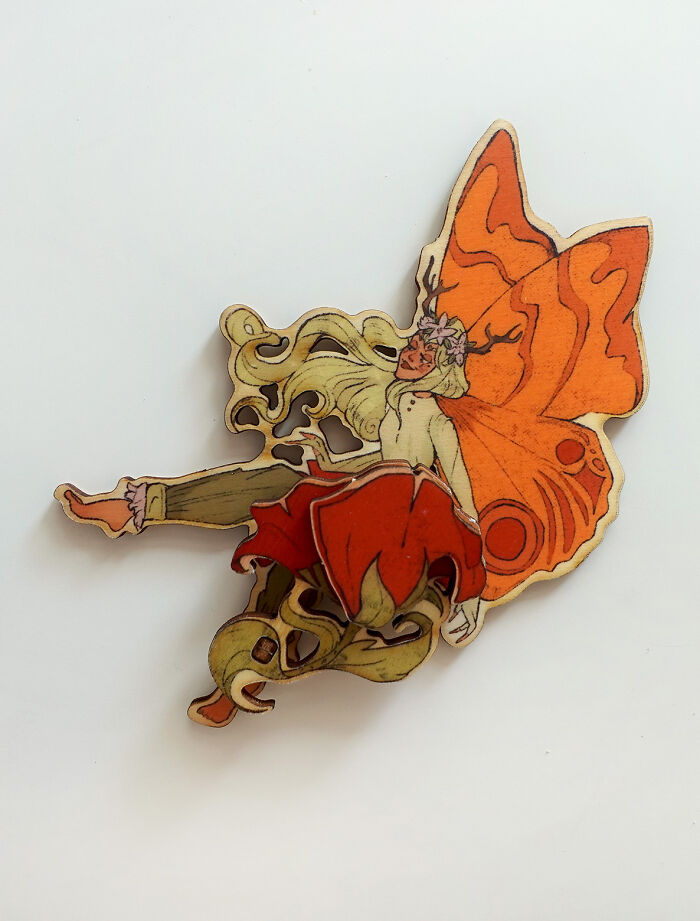 I Turn My Illustrations Into Small Wooden Fairies, And Each One Has Its Own Magical Personality