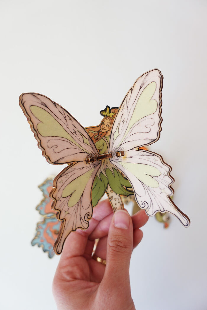 I Turn My Illustrations Into Small Wooden Fairies, And Each One Has Its Own Magical Personality