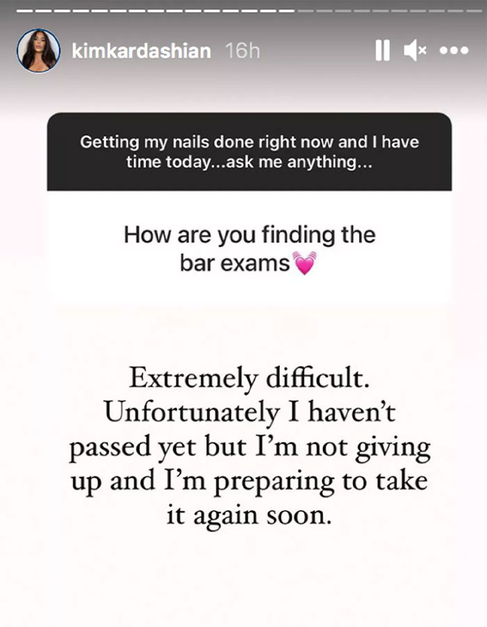 Kim Kardashian answering questions about the bar exam, describing it as extremely difficult and sharing her preparation plans. Kim Kardashian answering questions about the bar exam, describing it as extremely difficult and sharing her preparation plans.