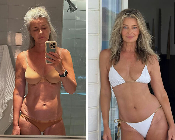 Paulina Porizkova at 60 in unfiltered underwear photos embracing her natural body and perfect imperfections.
