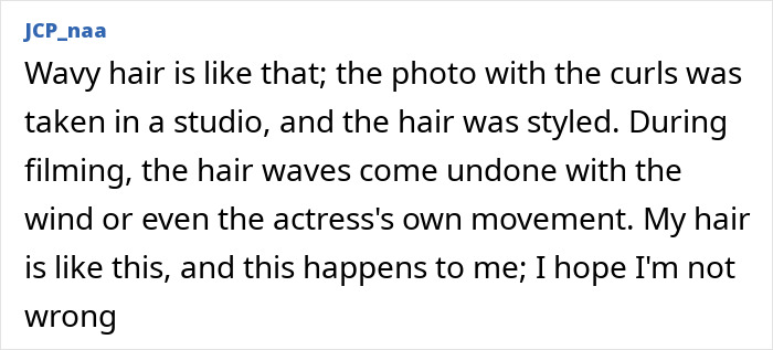 User comment discussing wavy hair and styling in relation to Disney Slammed As Racist For Live-Action Moana star appearance changes. User comment discussing wavy hair and styling in relation to Disney Slammed As Racist For Live-Action Moana star appearance changes.