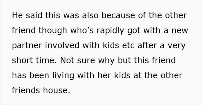 Text excerpt about a boyfriend’s plans to host a newly single friend causes girlfriend to feel uneasy about sleeping arrangements. Text excerpt about a boyfriend’s plans to host a newly single friend causes girlfriend to feel uneasy about sleeping arrangements.
