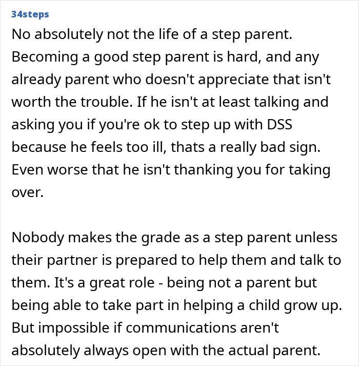Ungrateful husband ignoring step parenting support, causing strain and lack of communication in blended family dynamics.