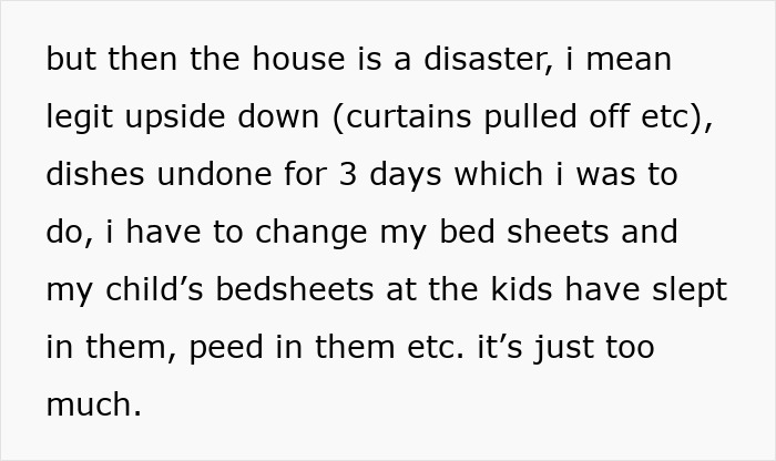 Text describing a woman regretting marrying a man with 4 kids and being stuck parenting them every weekend. Text describing a woman regretting marrying a man with 4 kids and being stuck parenting them every weekend.