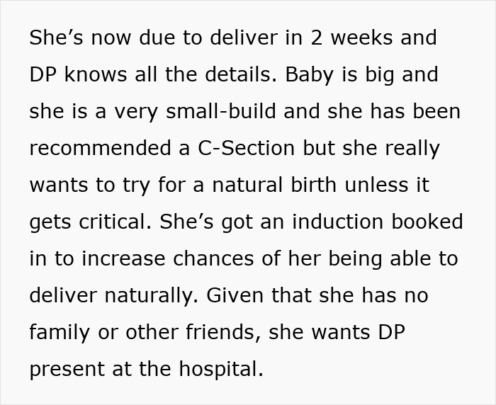 Woman feels hurt as partner experiences first birth support without her, highlighting emotional impact and challenges in delivery plans.
