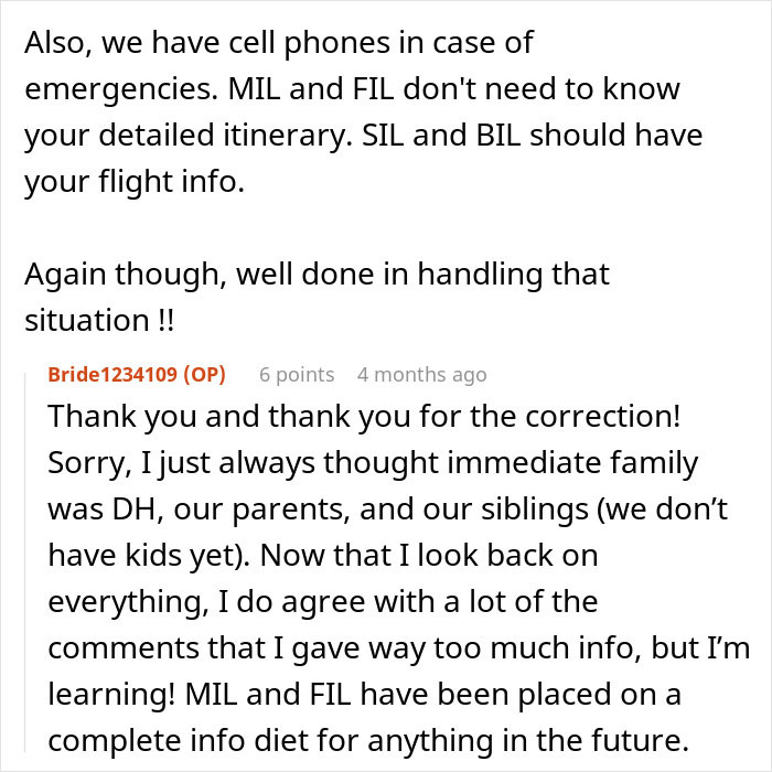 Screenshot of a text conversation discussing MIL coming on vacation and how she was outplayed by the couple. Screenshot of a text conversation discussing MIL coming on vacation and how she was outplayed by the couple.