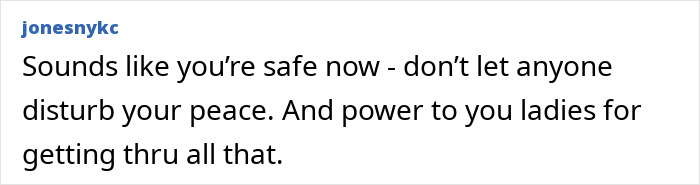 Comment from user jonesnykc encouraging strength and peace for women amid challenges related to Alison Sudol speaking out. Comment from user jonesnykc encouraging strength and peace for women amid challenges related to Alison Sudol speaking out.