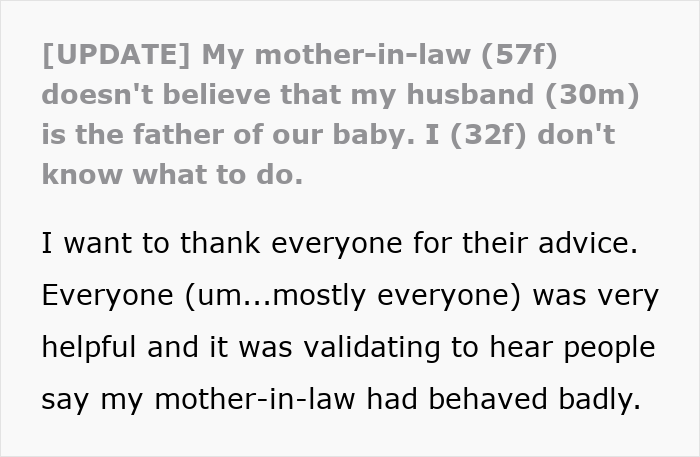 Text screenshot showing a woman’s post about Indian grandmother demanding DNA test over baby being too pale to be her son’s child. Text screenshot showing a woman’s post about Indian grandmother demanding DNA test over baby being too pale to be her son’s child.