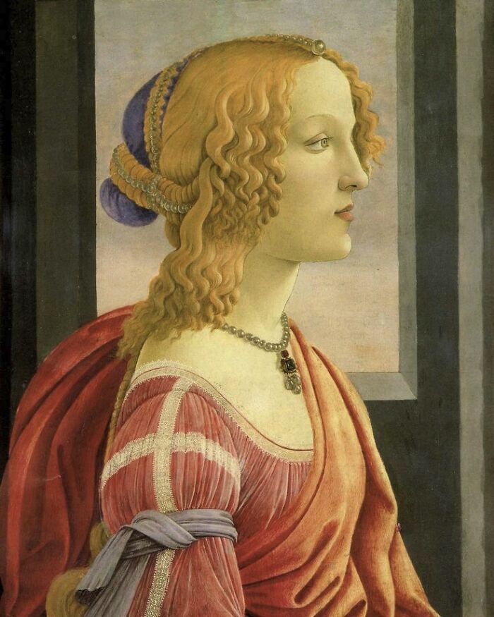Profile portrait of a woman with curly hair in Renaissance attire representing overlooked women in history achievements.