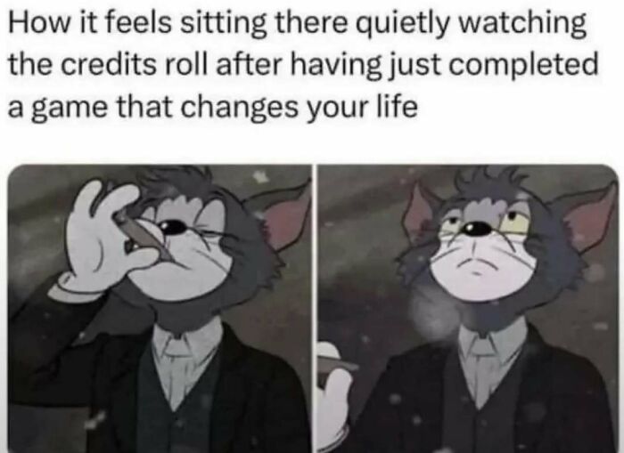 Cat cartoon character smoking and looking contemplative, illustrating meme humor from Laughgorithm’s perfect collection.