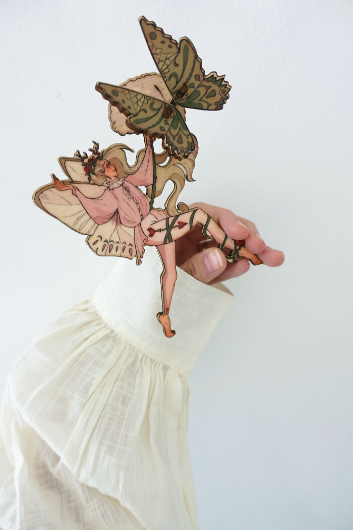 I Turn My Illustrations Into Small Wooden Fairies, And Each One Has Its Own Magical Personality