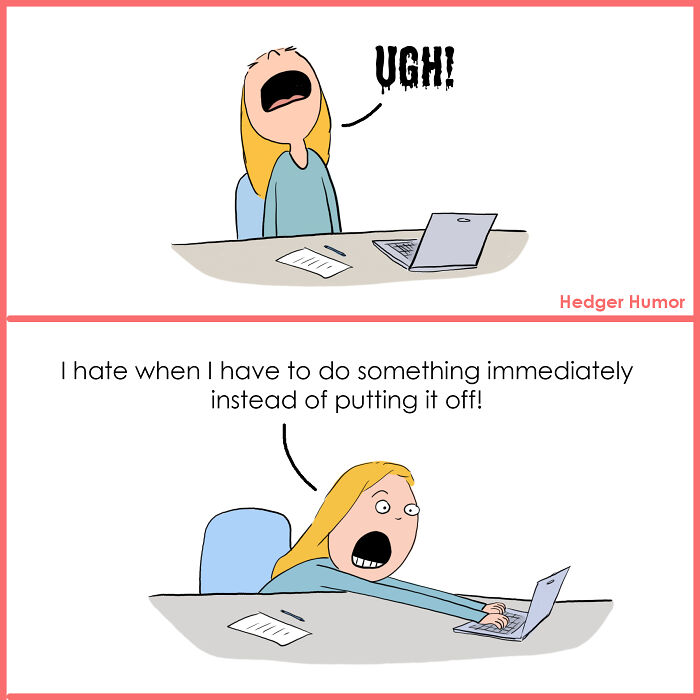 Woman frustrated at laptop expressing relatable struggles of raising kids and managing tasks in a humorous comic panel.