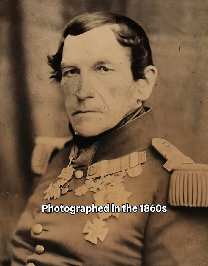 Portrait of a man in military uniform, one of the people born in the 1700s photographed in the 1860s. Portrait of a man in military uniform, one of the people born in the 1700s photographed in the 1860s.