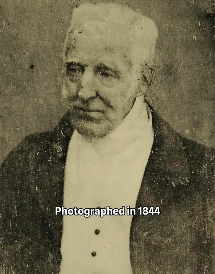 Portrait of an elderly man born in the 1700s, photographed in 1844, showcasing early photography of that era. Portrait of an elderly man born in the 1700s, photographed in 1844, showcasing early photography of that era.