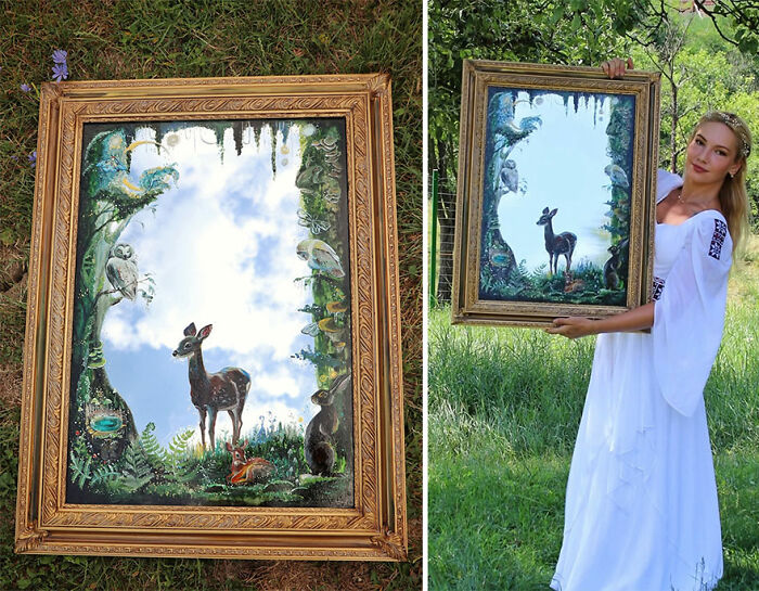 I Paint On Mirrors And Transform Them Into Fairytale Artworks