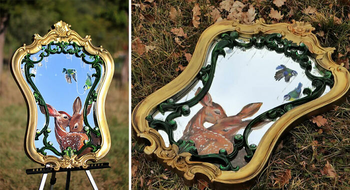 I Paint On Mirrors And Transform Them Into Fairytale Artworks