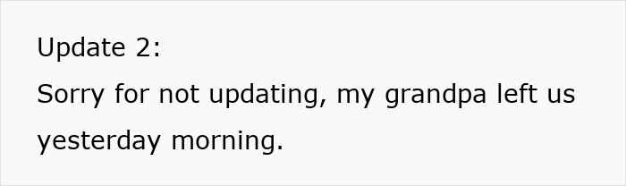 Text update mentioning a personal loss from grandpa, related to family and college money matters involving mom and dad. Text update mentioning a personal loss from grandpa, related to family and college money matters involving mom and dad.