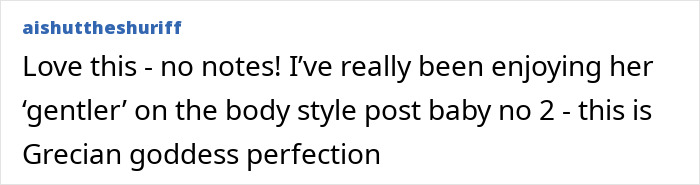 Comment on Jennifer Lawrence's diaper dress and rising plastic surgery speculation expressing admiration for her gentler post-baby style. Comment on Jennifer Lawrence's diaper dress and rising plastic surgery speculation expressing admiration for her gentler post-baby style.