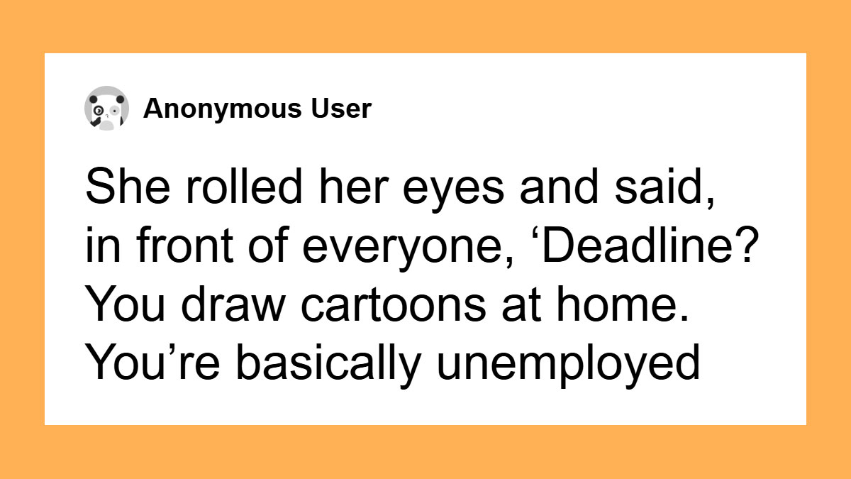 Text post from Hey Pandas user sharing a story about being called basically unemployed and refusing to babysit.