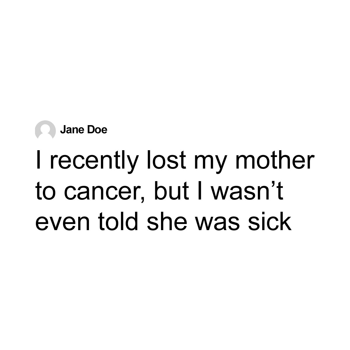 Text post about not forgiving brother after learning about mother's passing and cancer diagnosis months later.