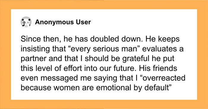 Hey Pandas, AITA For Not Wanting To Move In After My Boyfriend Treated Me Like A Research Project?