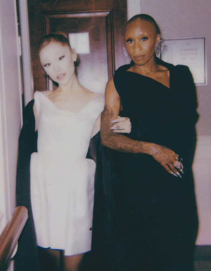 Ariana Grande and a friend dressed elegantly during the Wicked press tour revealing Ariana Grande diagnosis news. Ariana Grande and a friend dressed elegantly during the Wicked press tour revealing Ariana Grande diagnosis news.