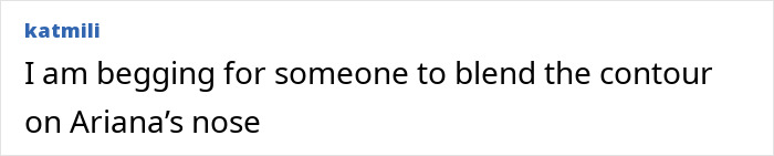 Screenshot of a social media post expressing concern about Ariana Grande's appearance after her Wicked role.