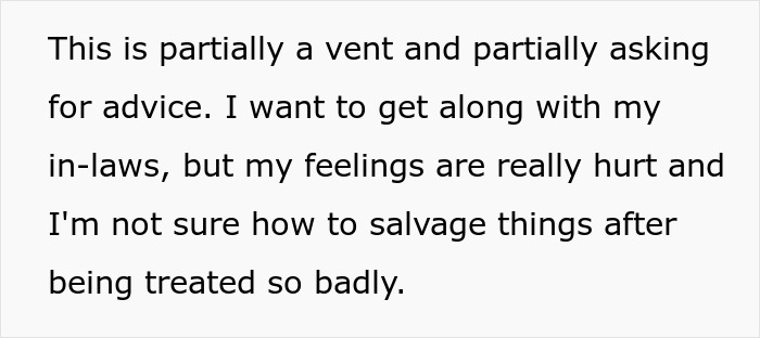 Woman upset after in-laws make fun of her Thanksgiving dinner, feeling hurt and unsure how to fix family tensions.