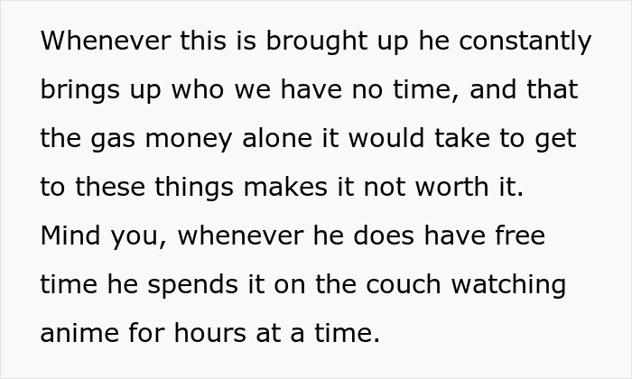 Text discussing a woman moving in with boyfriend who expected a nanny with benefits, not a committed partner.