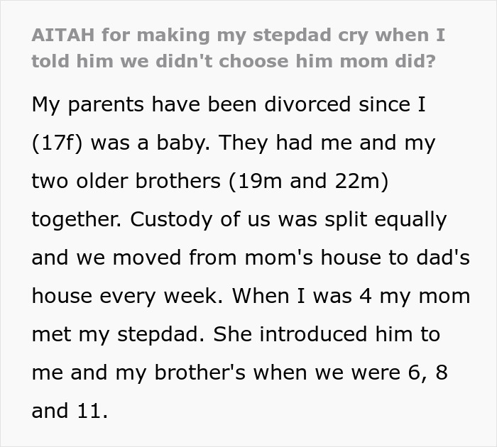 Teen shares story about stepdad trying to displace bio dad, but his efforts to win kids' hearts continue to fail. Teen shares story about stepdad trying to displace bio dad, but his efforts to win kids' hearts continue to fail.