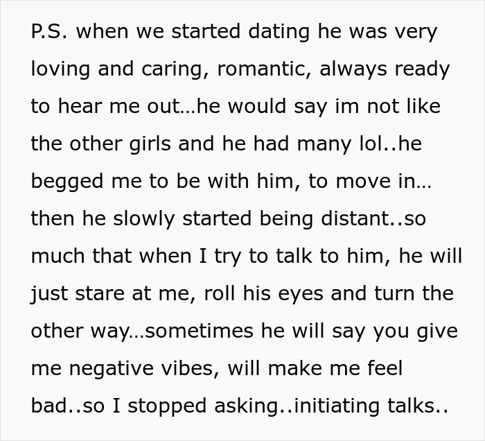 Text excerpt showing a fiance babysit daughter hunting for signs of distant behavior and emotional withdrawal. Text excerpt showing a fiance babysit daughter hunting for signs of distant behavior and emotional withdrawal.