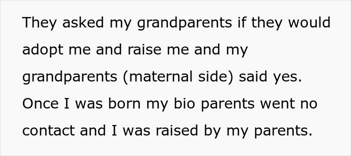 Text excerpt about grandparents adopting and raising a child after biological parents went no contact and family dynamics explored. Text excerpt about grandparents adopting and raising a child after biological parents went no contact and family dynamics explored.