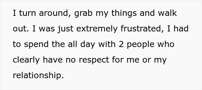 Text excerpt about frustration over lack of respect in a relationship involving a brother and his wife.