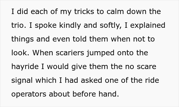 Entitled parents on a haunted hayride leaving their scared kids to strangers while actors try to calm them down. Entitled parents on a haunted hayride leaving their scared kids to strangers while actors try to calm them down.